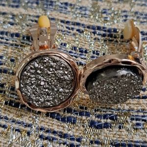 Charming Charlie Silver and Rose Gold Clip On Earings